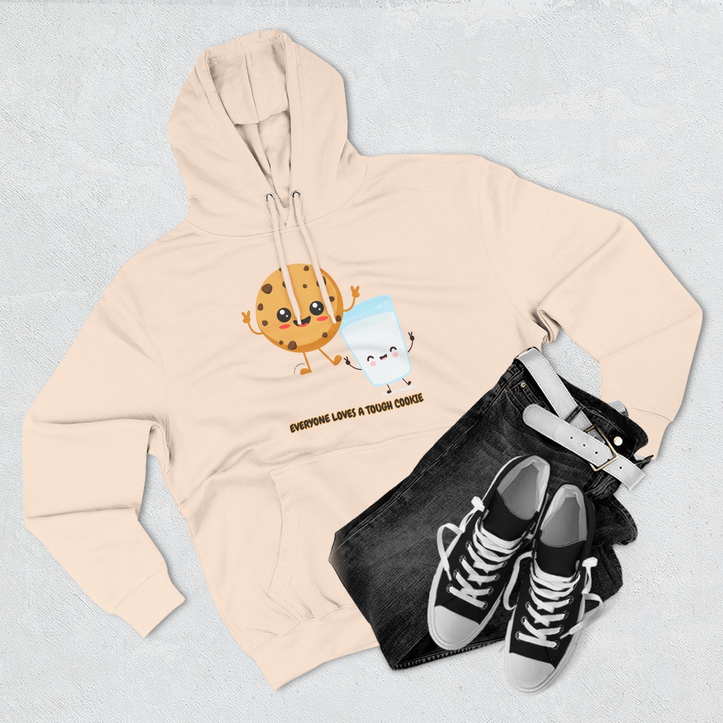 Cute Cookie & Milk Hoodie - 'Everyone Loves A Tough Cookie'