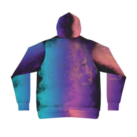 Vibrant Artistic Athletic Hoodie - Colorful Abstract Design