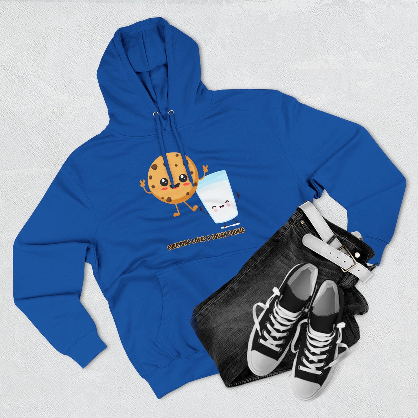 Cute Cookie & Milk Hoodie - 'Everyone Loves A Tough Cookie'