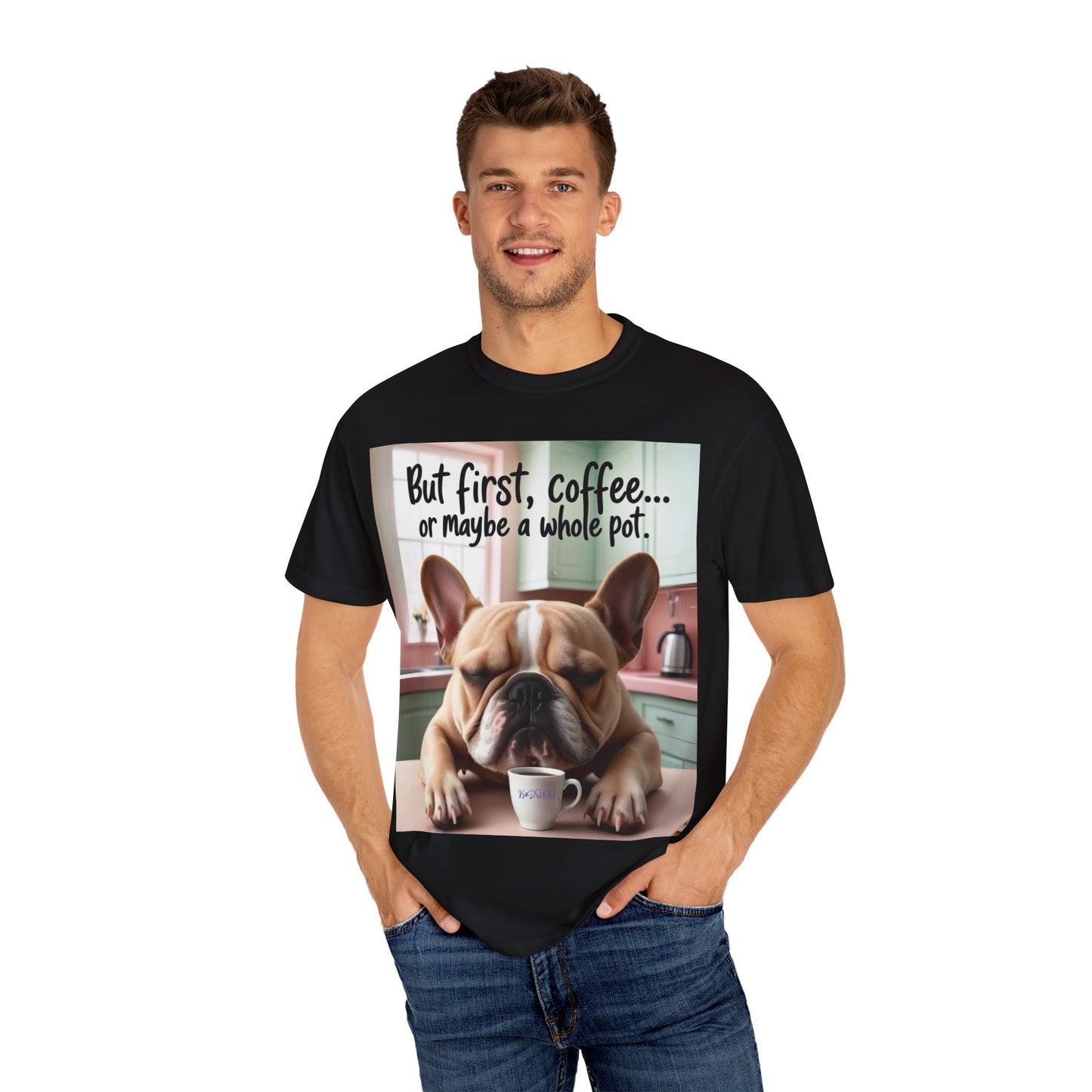 Funny French Bulldog Coffee T-shirt