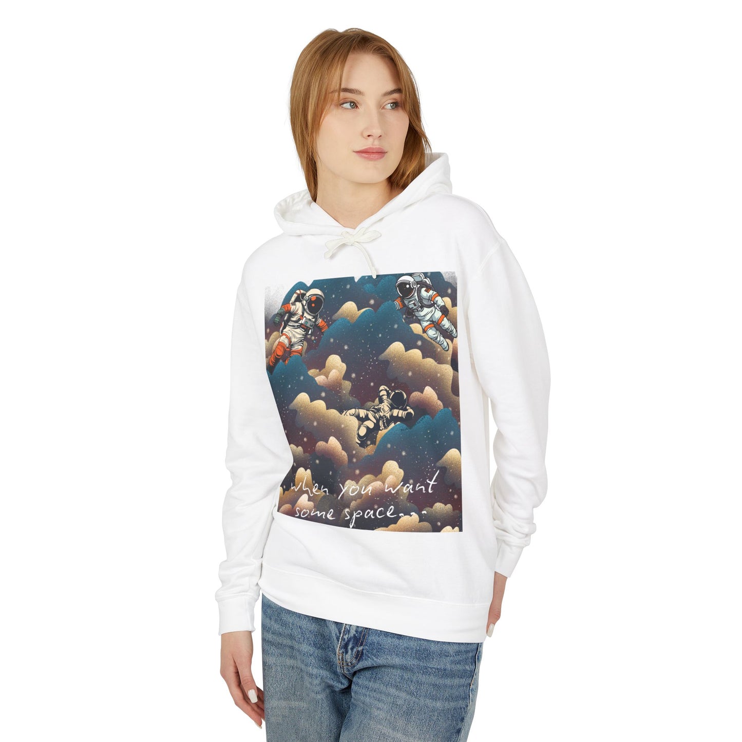 Cosmic Adventure Unisex Lightweight Hooded Sweatshirt - "You Want Some Space"