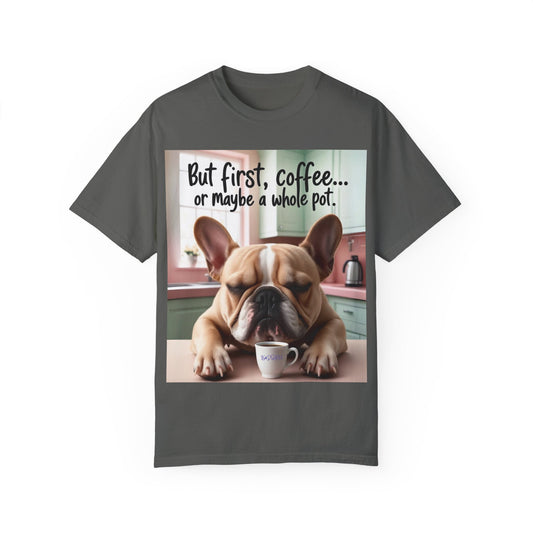 Funny French Bulldog Coffee T-shirt