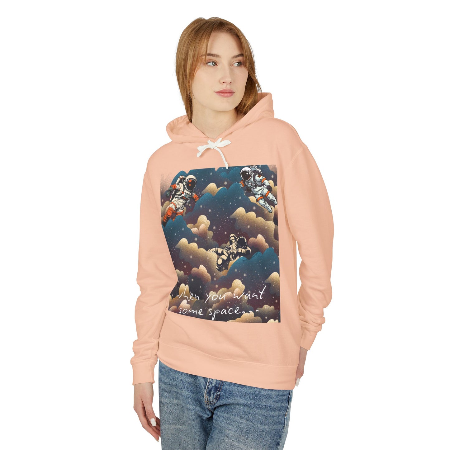 Cosmic Adventure Unisex Lightweight Hooded Sweatshirt - "You Want Some Space"