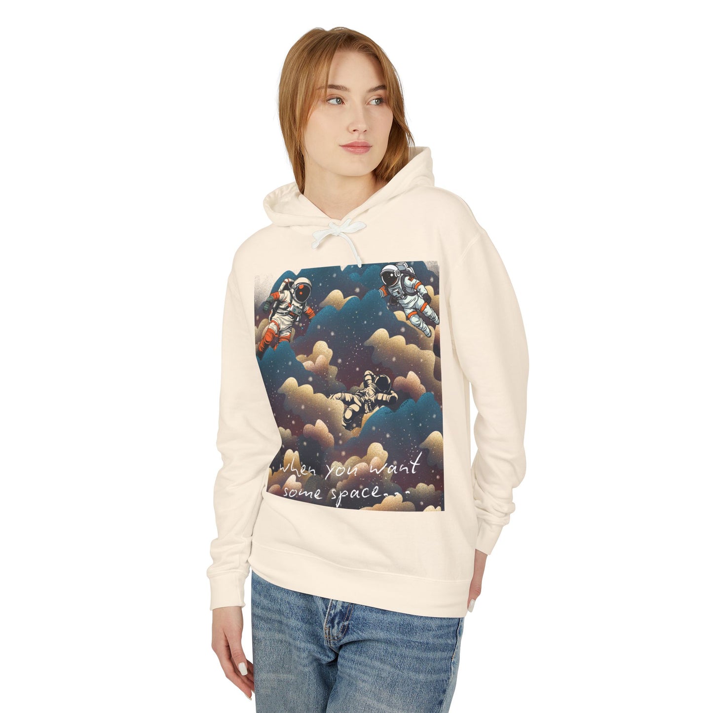 Cosmic Adventure Unisex Lightweight Hooded Sweatshirt - "You Want Some Space"
