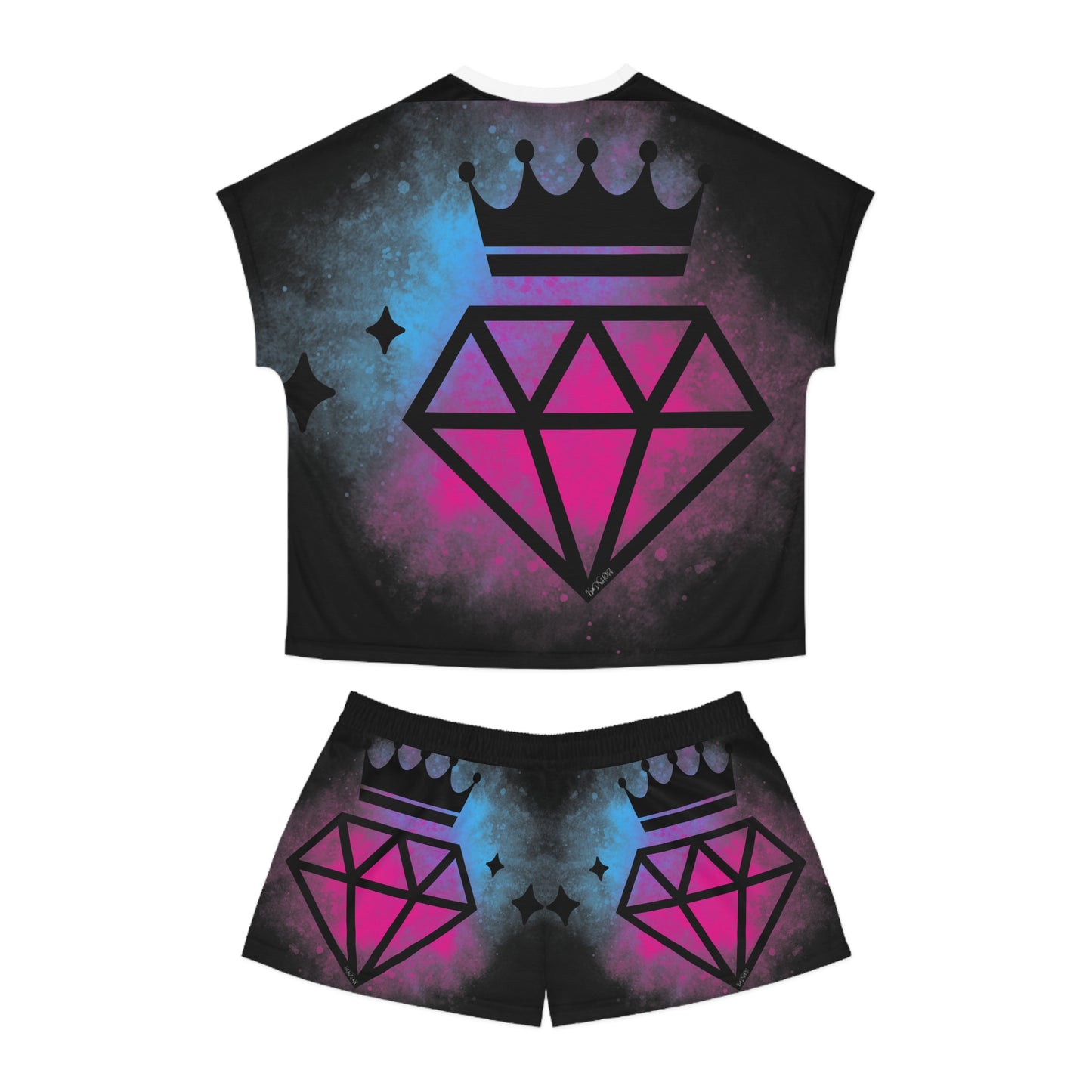 Short Pajama Set - Sparkle Crown Design