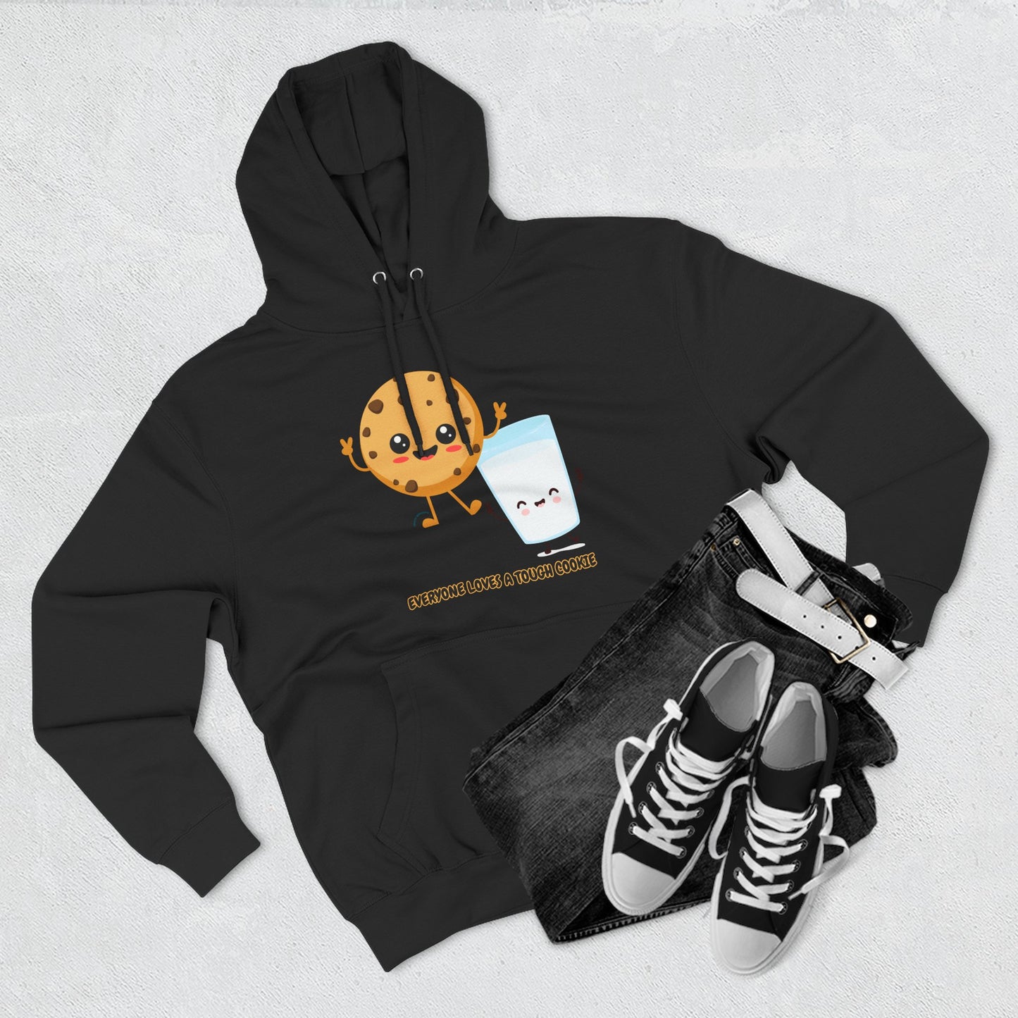 Cute Cookie & Milk Hoodie - 'Everyone Loves A Tough Cookie'