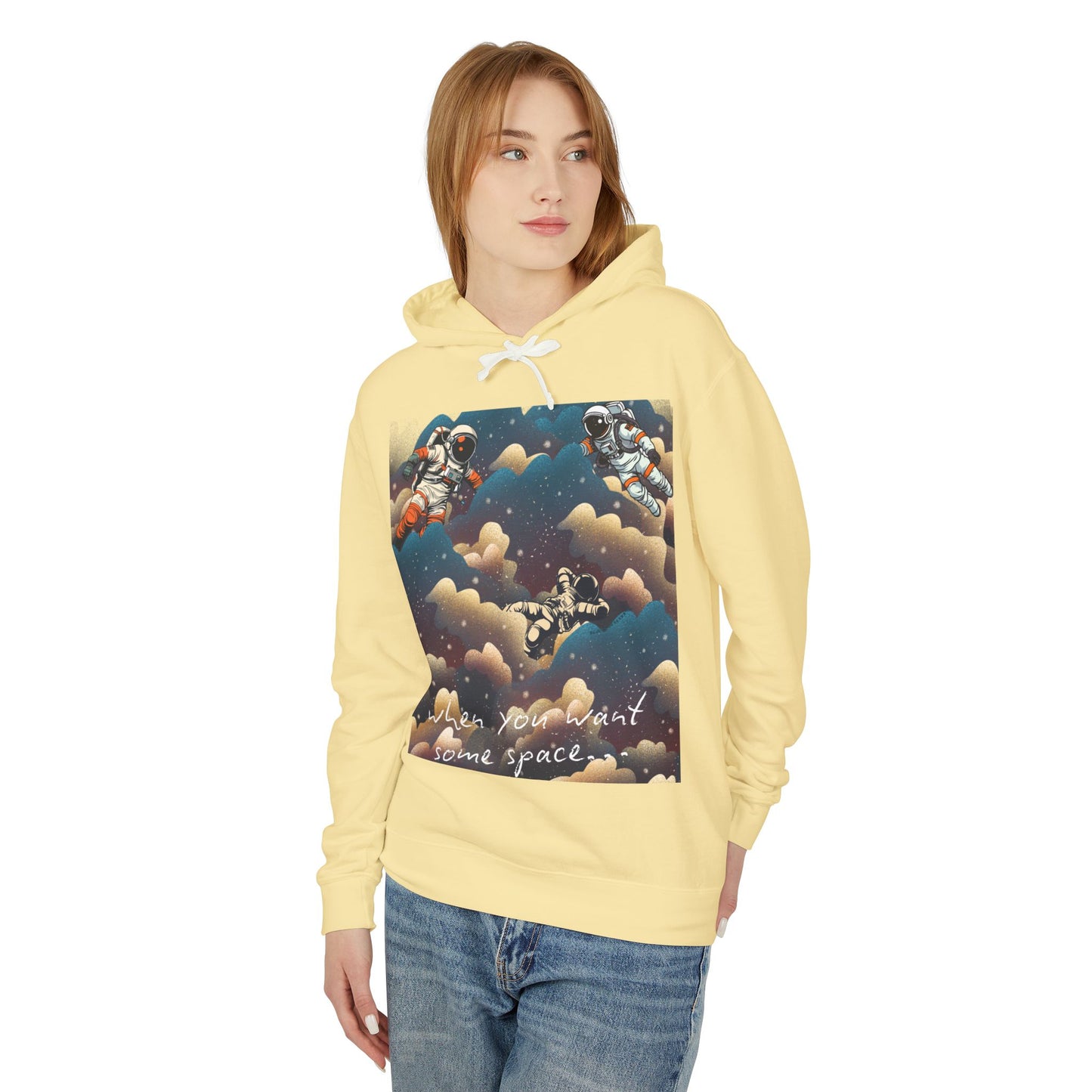 Cosmic Adventure Unisex Lightweight Hooded Sweatshirt - "You Want Some Space"