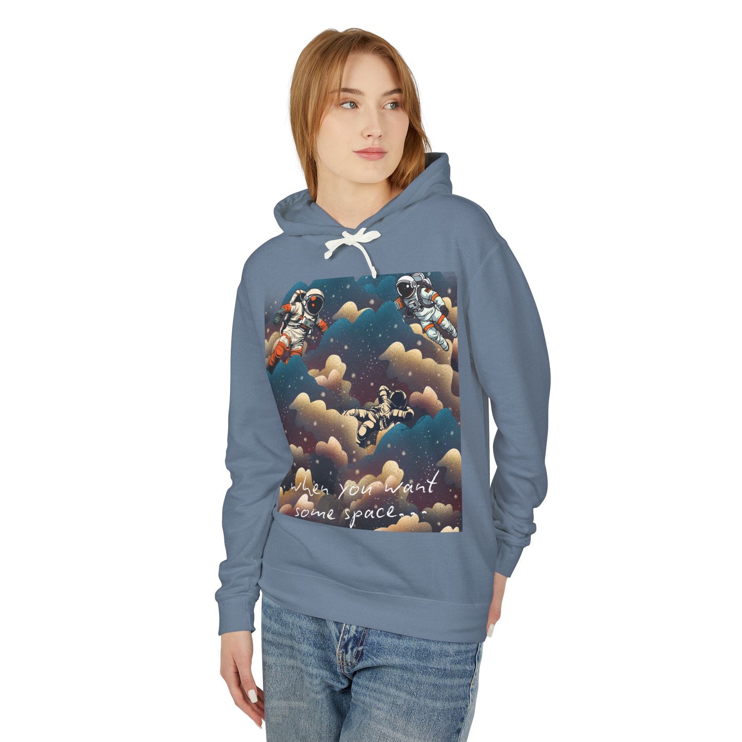 Cosmic Adventure Unisex Lightweight Hooded Sweatshirt - "You Want Some Space"