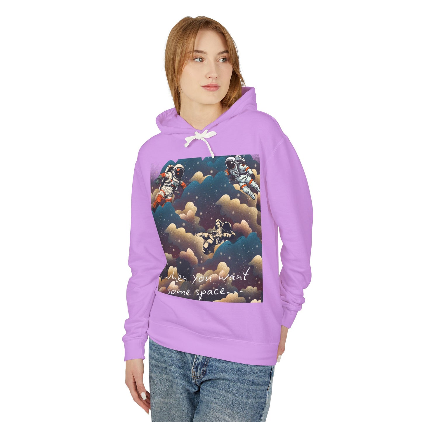Cosmic Adventure Unisex Lightweight Hooded Sweatshirt - "You Want Some Space"
