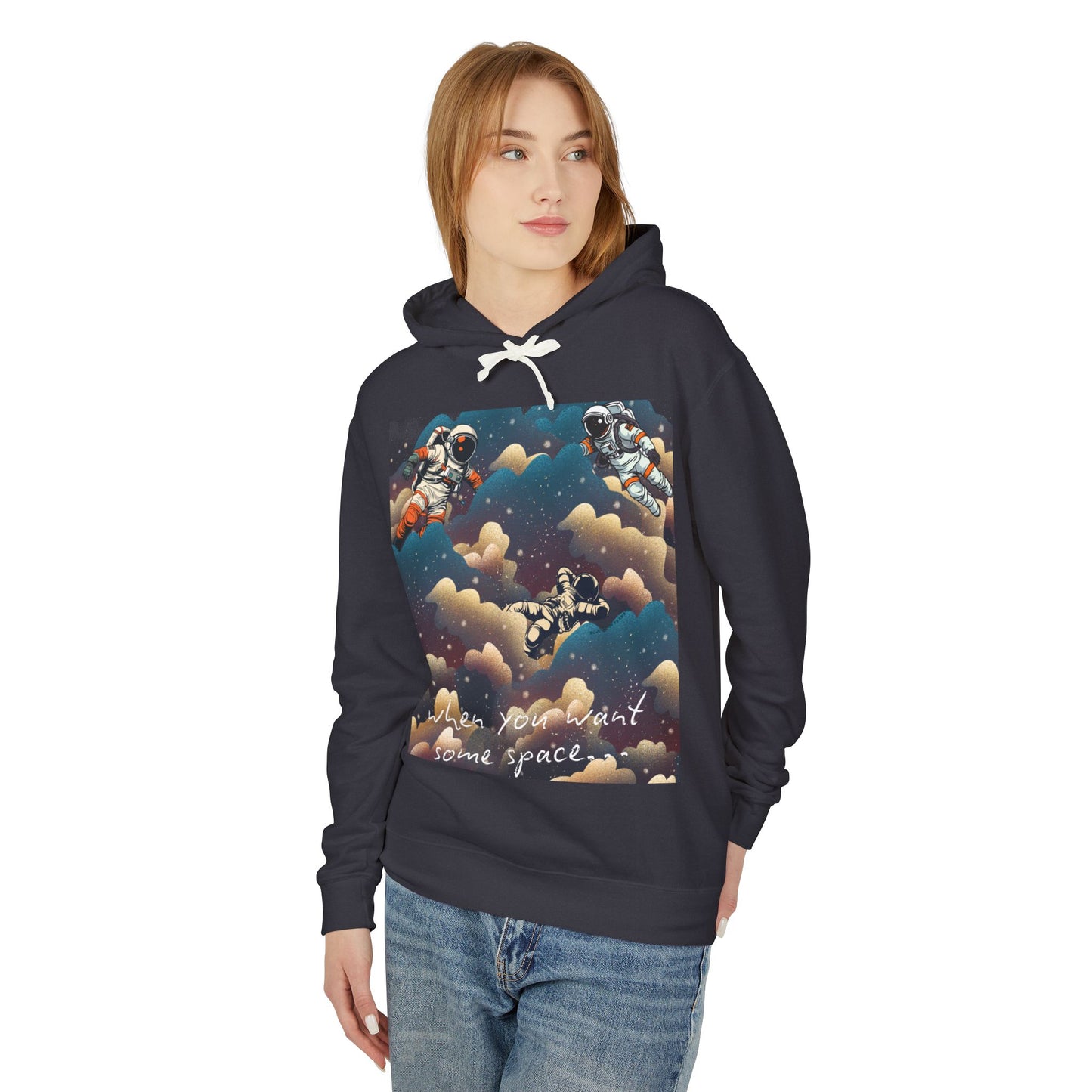 Cosmic Adventure Unisex Lightweight Hooded Sweatshirt - "You Want Some Space"