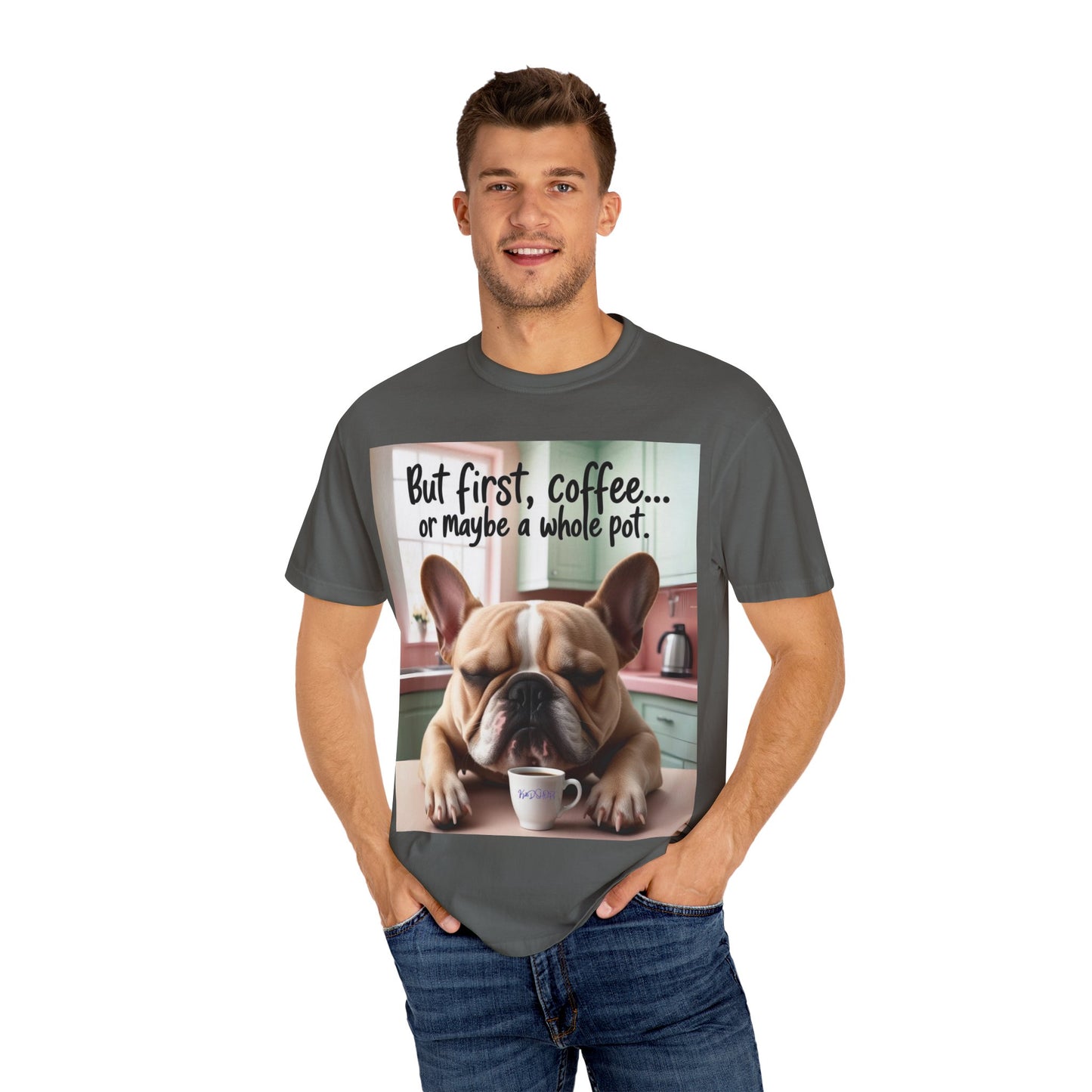Funny French Bulldog Coffee T-shirt