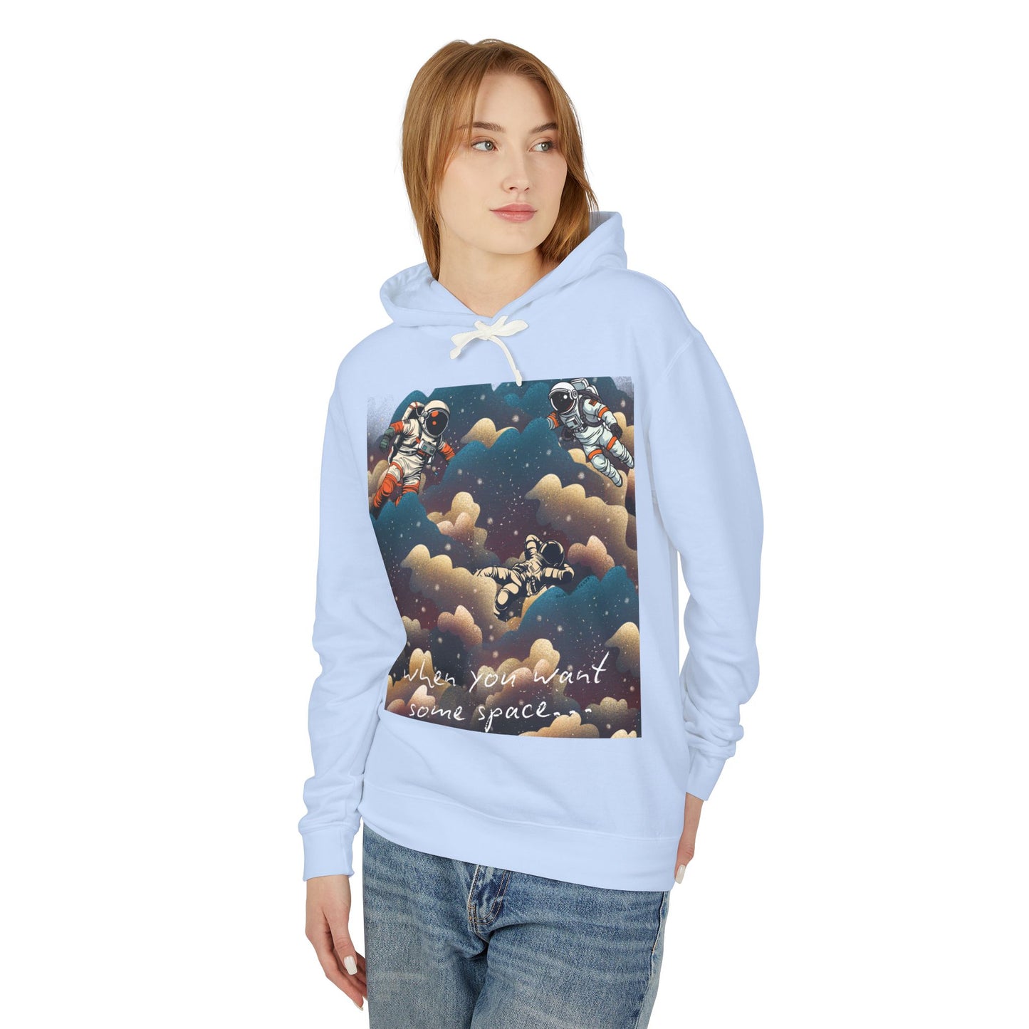Cosmic Adventure Unisex Lightweight Hooded Sweatshirt - "You Want Some Space"