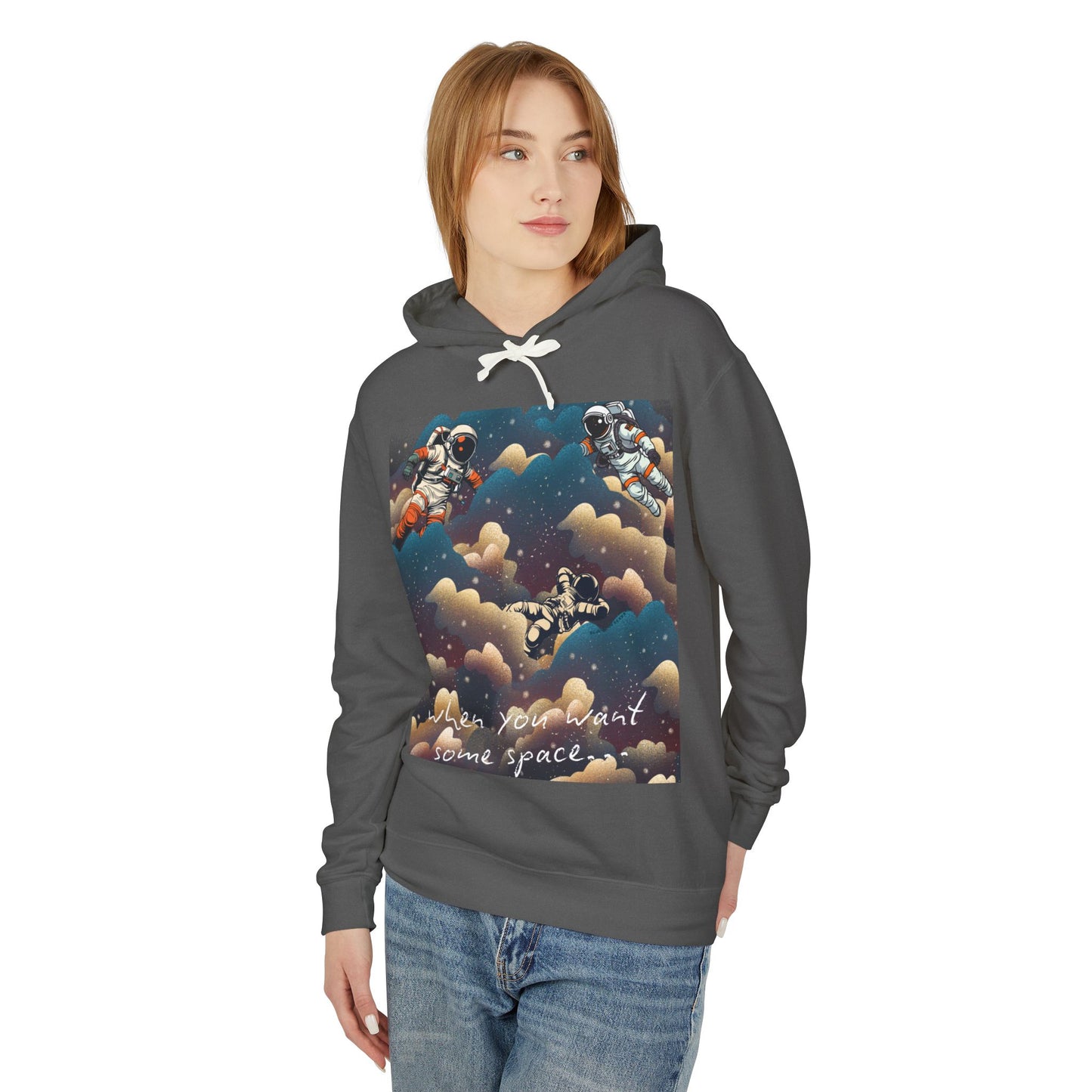 Cosmic Adventure Unisex Lightweight Hooded Sweatshirt - "You Want Some Space"