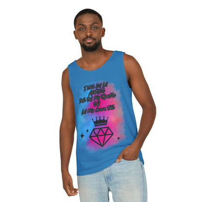 Empowering Unisex Garment-Dyed Tank Top - "I Will Not Let Anyone Put Out My Sparkle" Design