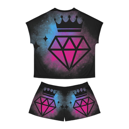 Short Pajama Set - Sparkle Crown Design