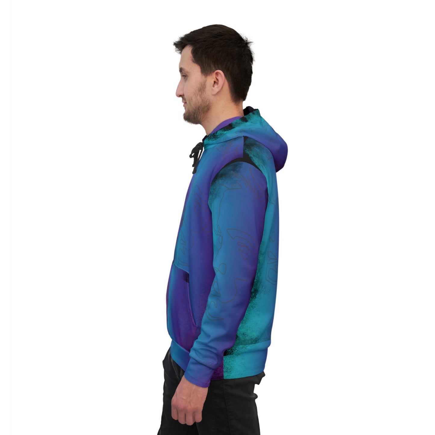 Vibrant Artistic Athletic Hoodie - Colorful Abstract Design