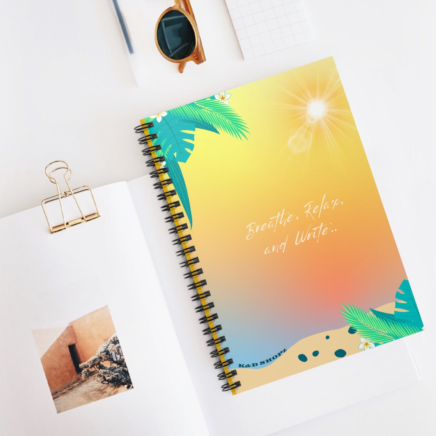 Journal - Breathe, Relax, and Write Ruled Line Spiral Notebook