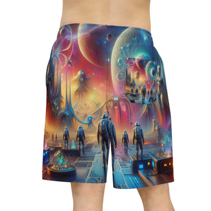 Athletic Long Shorts - Futuristic Space Design