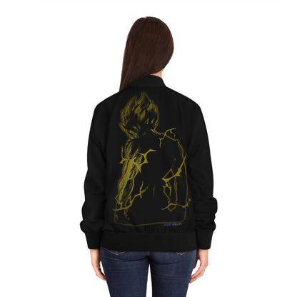 Anime-Inspired Women's Bomber Jacket with Bold Graphic Design