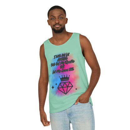Empowering Unisex Garment-Dyed Tank Top - "I Will Not Let Anyone Put Out My Sparkle" Design