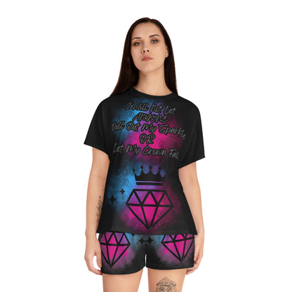 Short Pajama Set - Sparkle Crown Design