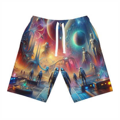 Athletic Long Shorts - Futuristic Space Design