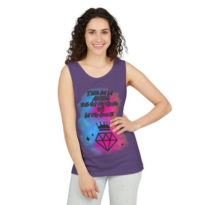 Empowering Unisex Garment-Dyed Tank Top - "I Will Not Let Anyone Put Out My Sparkle" Design