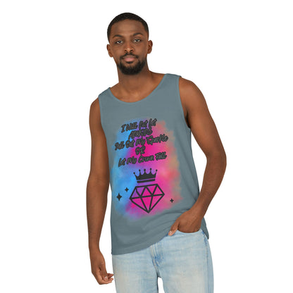 Empowering Unisex Garment-Dyed Tank Top - "I Will Not Let Anyone Put Out My Sparkle" Design