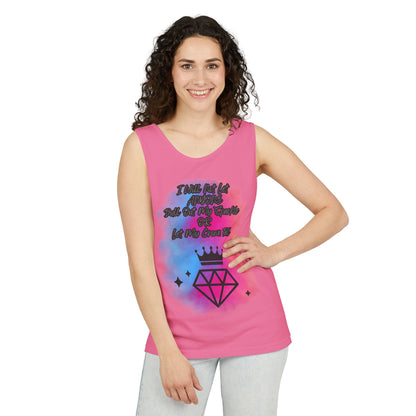 Empowering Unisex Garment-Dyed Tank Top - "I Will Not Let Anyone Put Out My Sparkle" Design