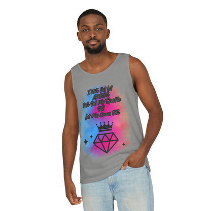 Empowering Unisex Garment-Dyed Tank Top - "I Will Not Let Anyone Put Out My Sparkle" Design
