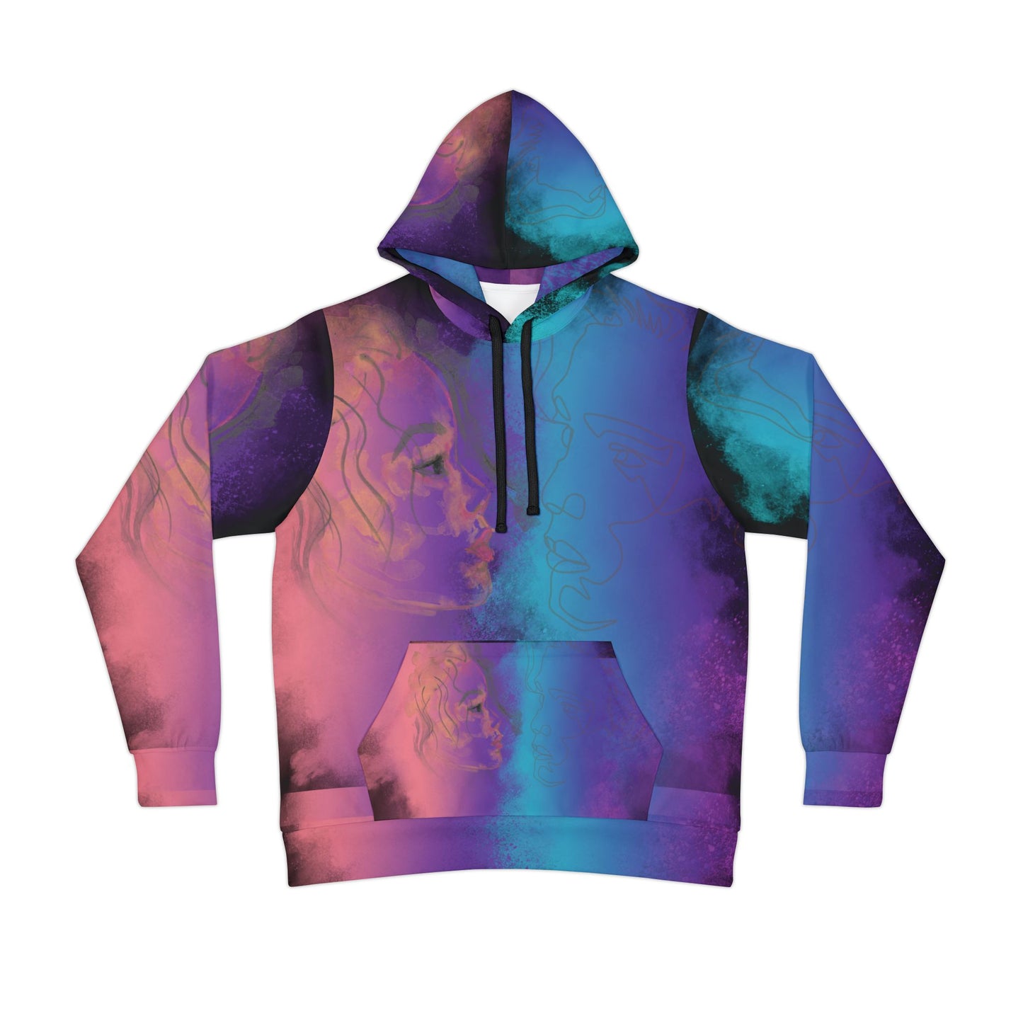Vibrant Artistic Athletic Hoodie - Colorful Abstract Design