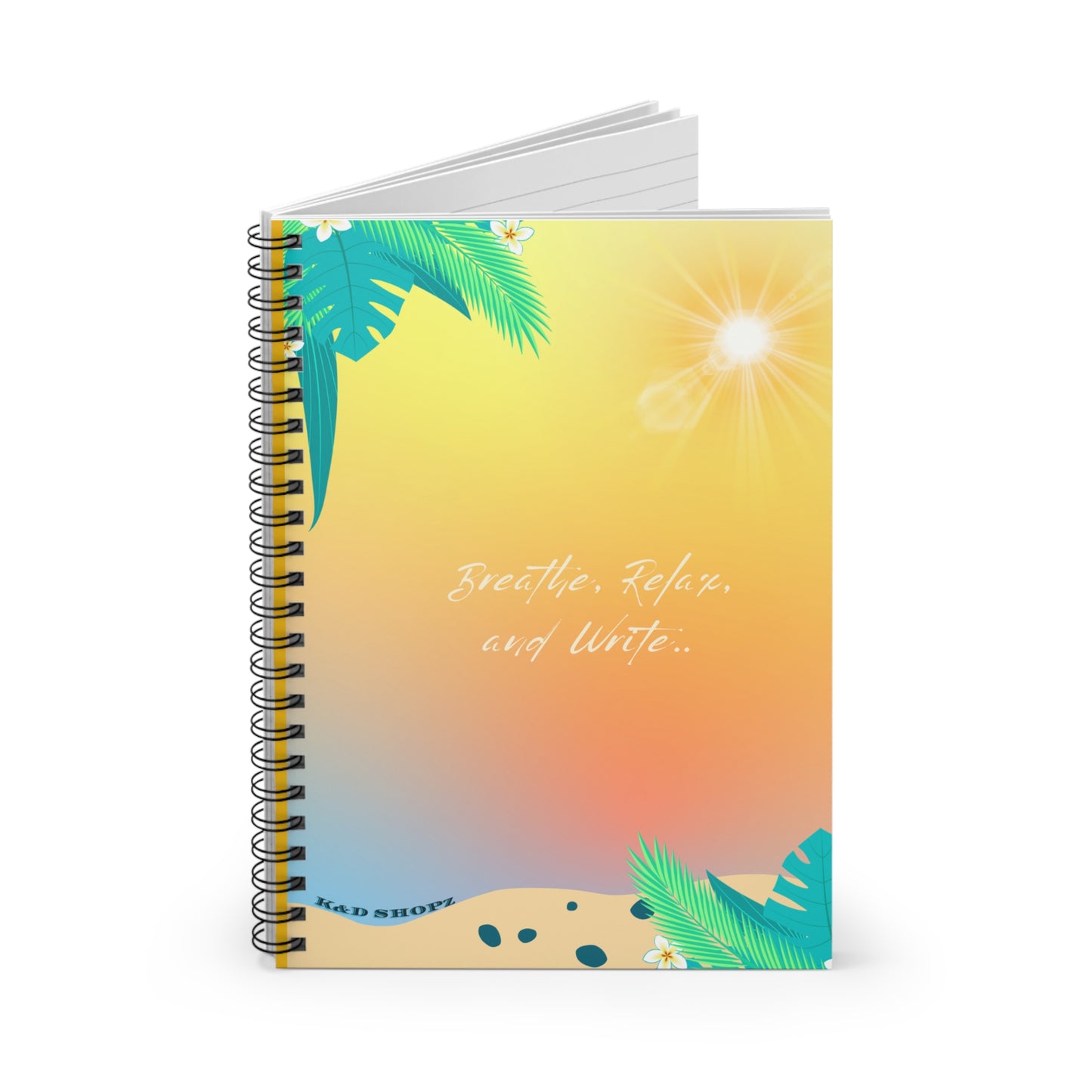 Journal - Breathe, Relax, and Write Ruled Line Spiral Notebook