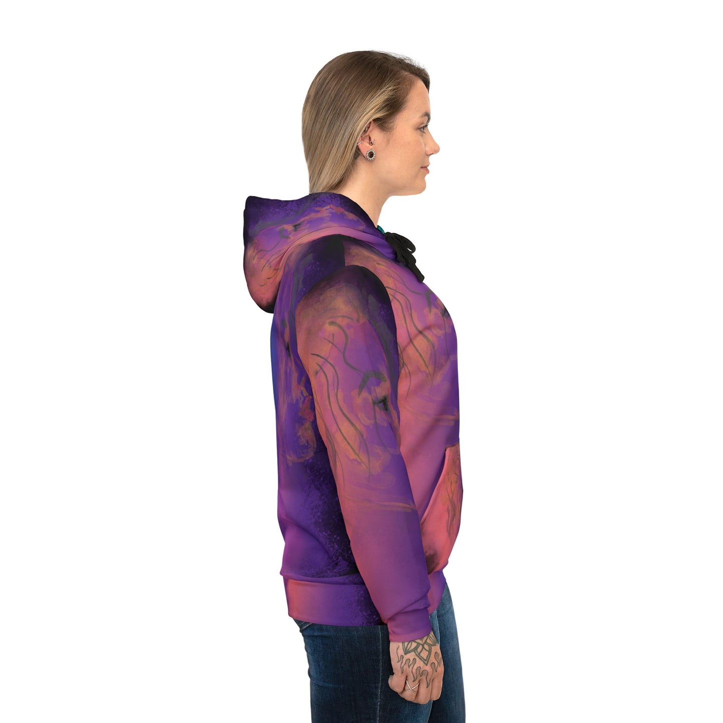 Vibrant Artistic Athletic Hoodie - Colorful Abstract Design