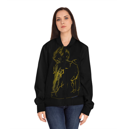 Anime-Inspired Women's Bomber Jacket with Bold Graphic Design
