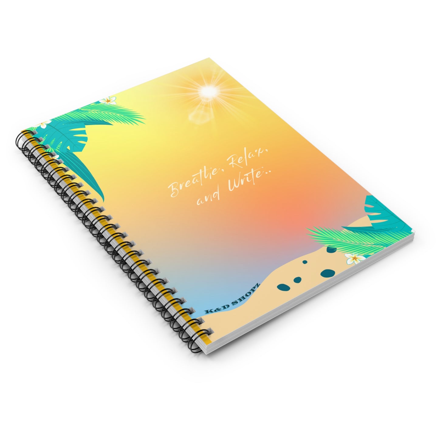 Journal - Breathe, Relax, and Write Ruled Line Spiral Notebook